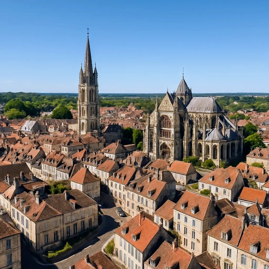 SENLIS 60300 Cathédrale. Localisation B&L Art'Oise