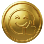 Sceau doré avec un visage souriant et un pouce levé, garantissant la satisfaction client pour les interventions de B&L Art'Oise sur votre toiture.